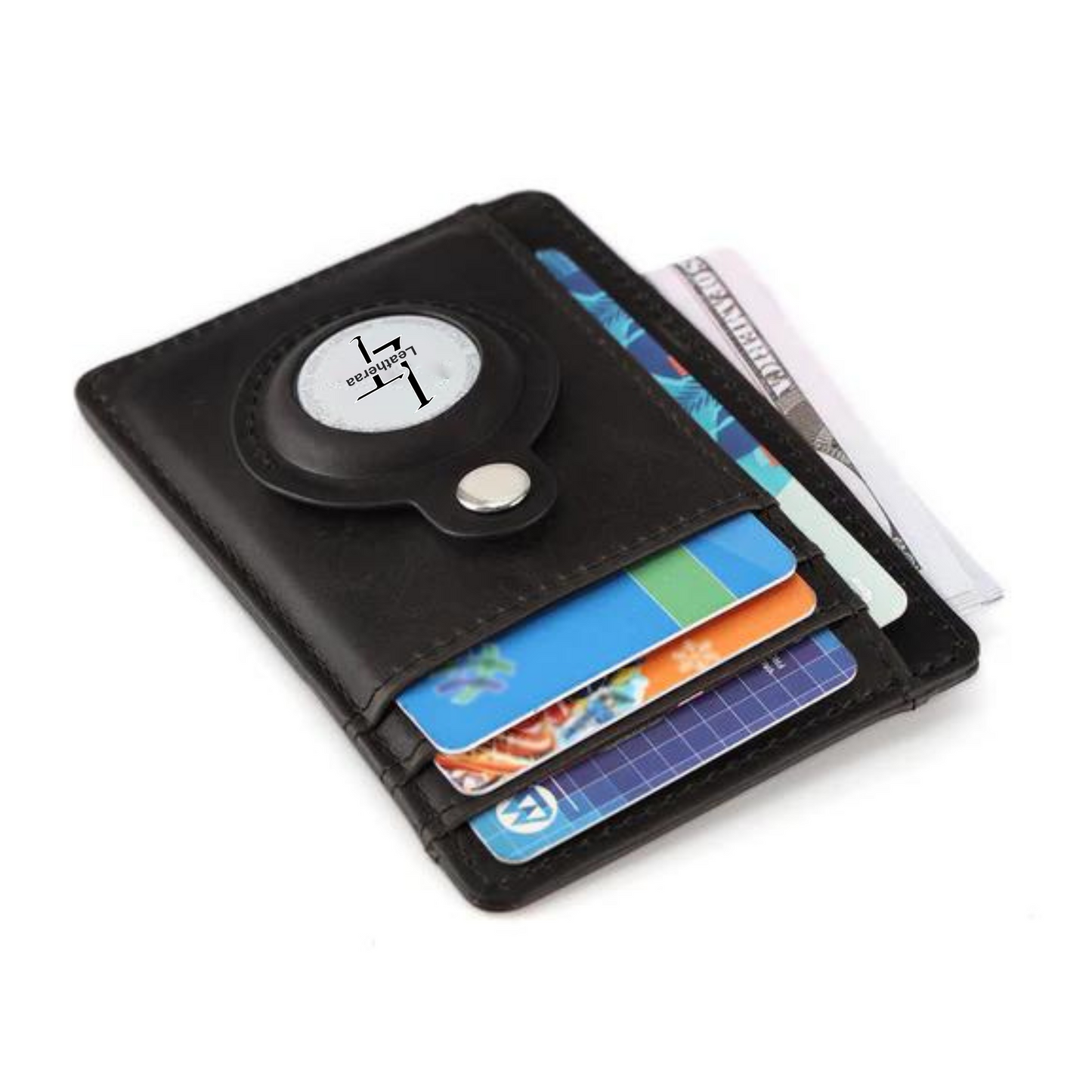 Leatheraa The Ultimate Slim Leather Wallet, Black Leather Wallet