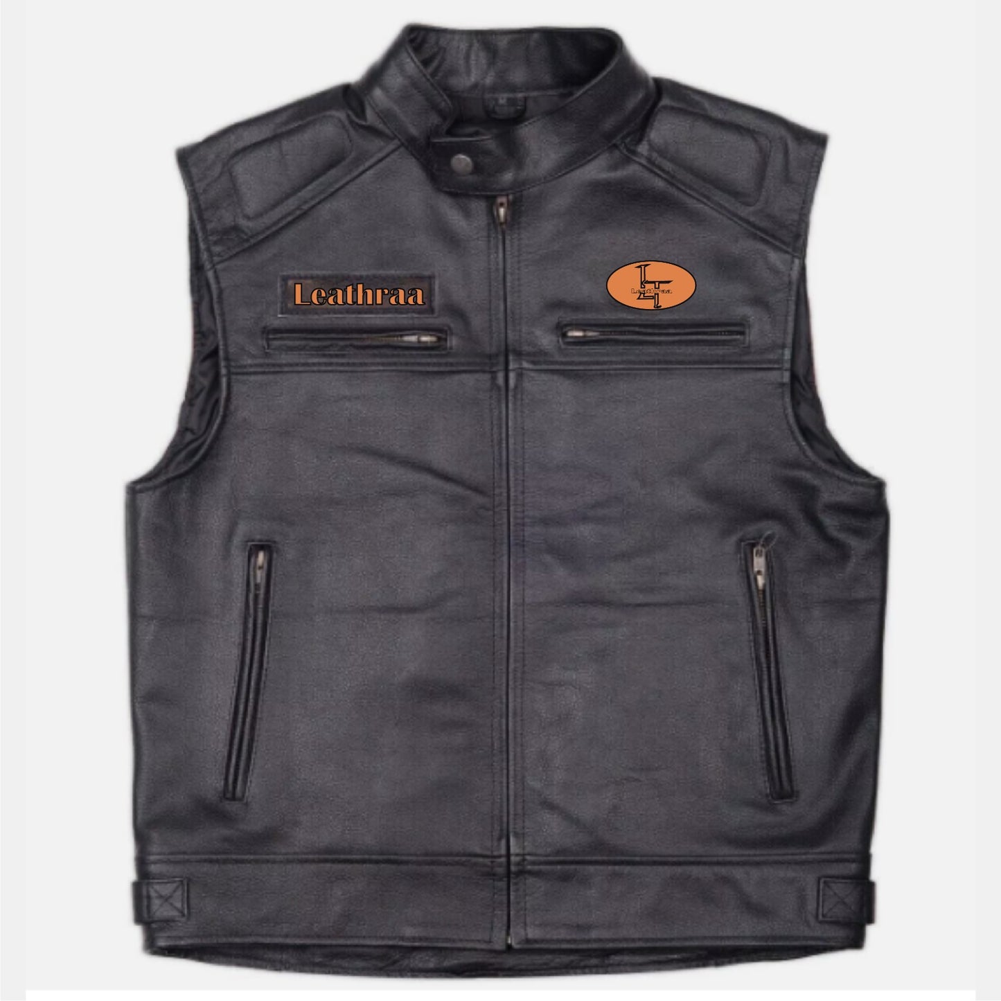 Leatheraa Black Leather Vest for Women's, Gift for Women's