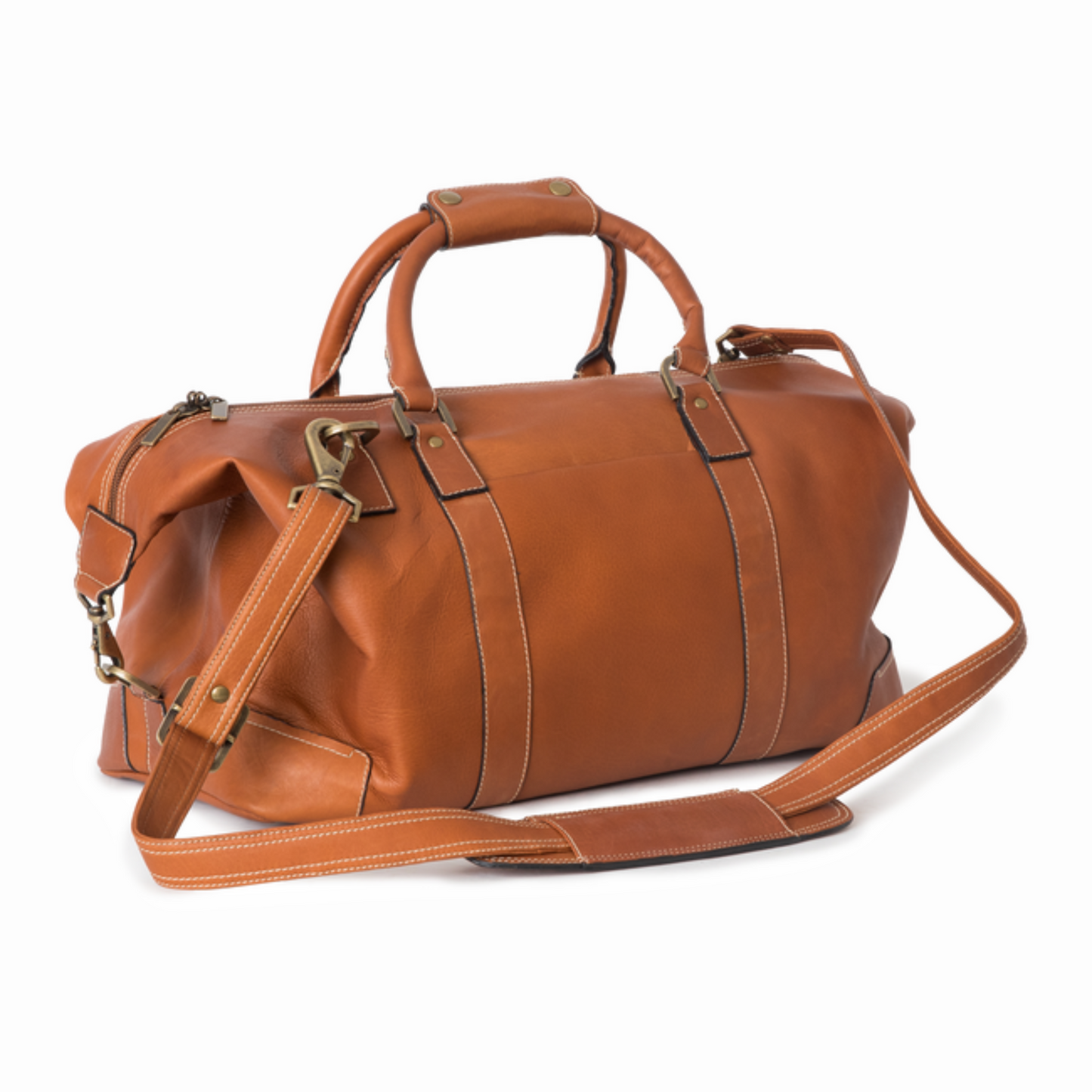 The Leatheraa Brown Leather Duffel Bag