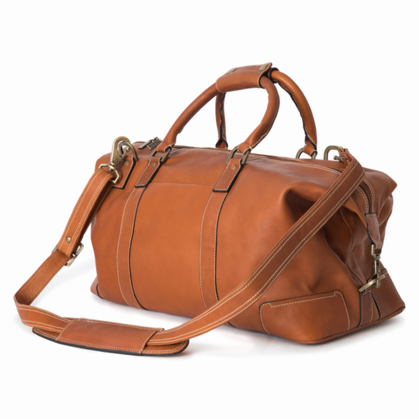 The Leatheraa Brown Leather Duffel Bag