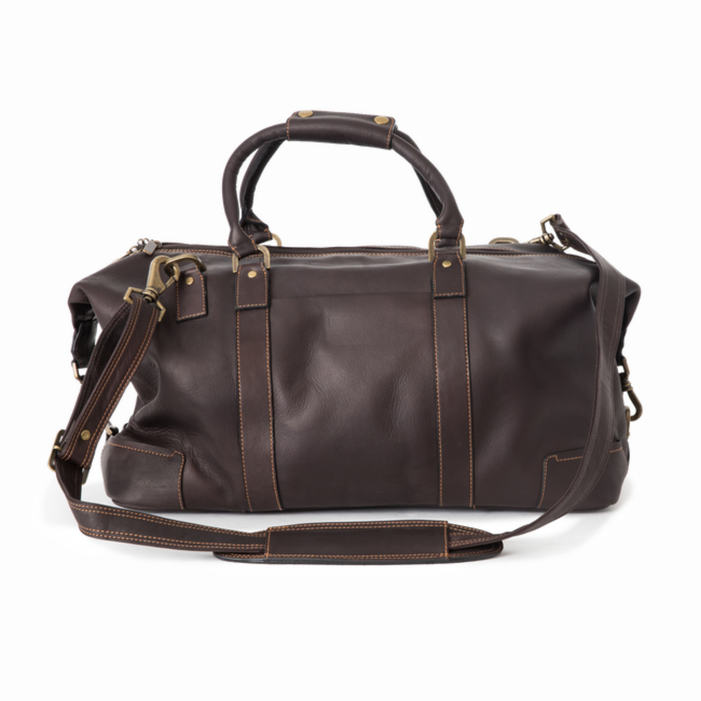 The Leatheraa Chocolate Brown Leather Duffel Bag for Men's