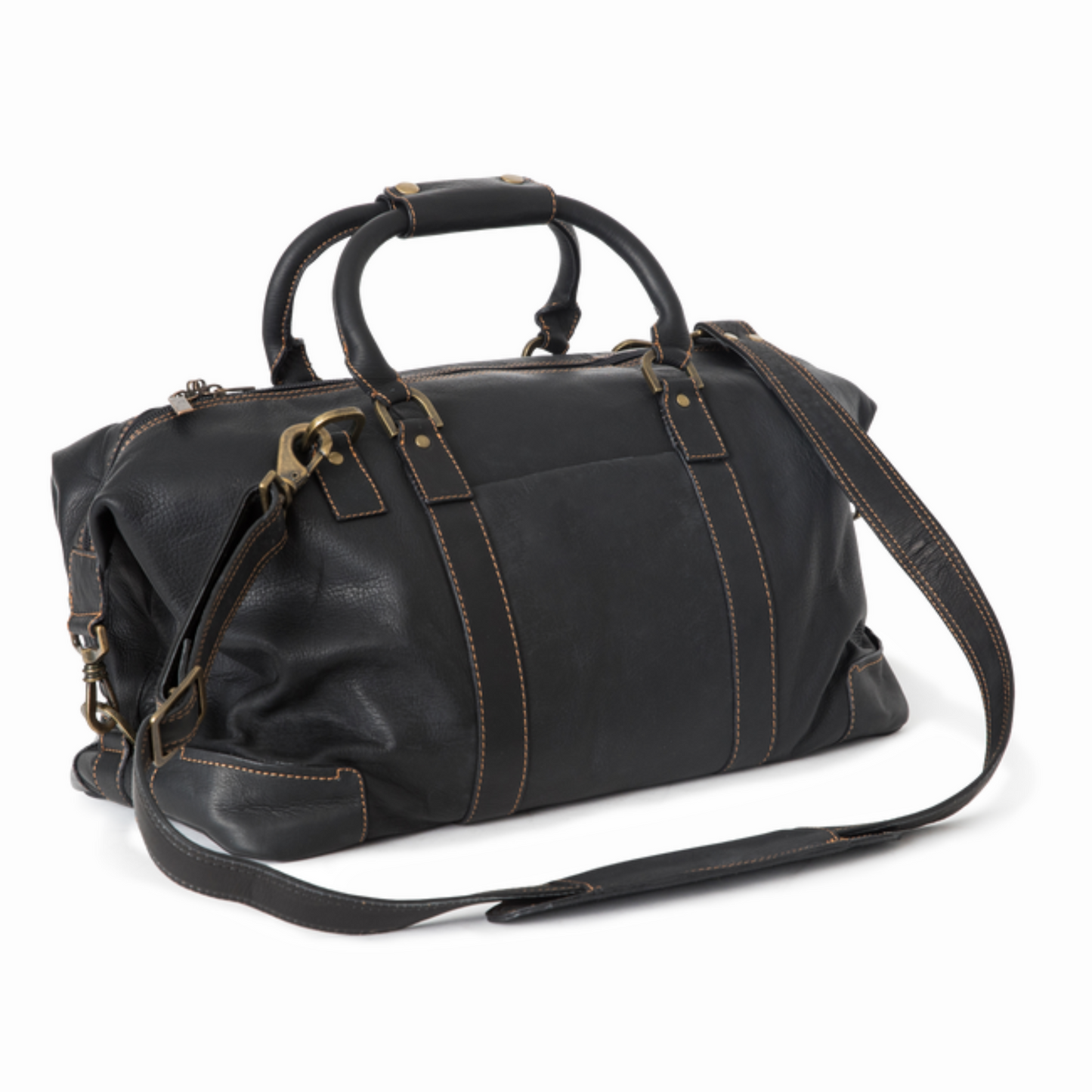 The Leatheraa Black Leather Duffel Bag for Men's, Gift for Men